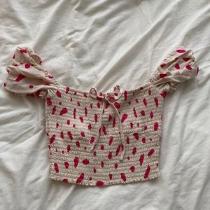 aritzia wilfred new smocked blouse